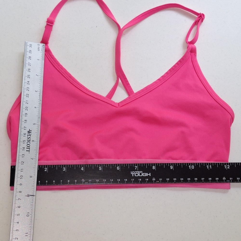 Victoria's Secret PINK Seamless Ribbed Sports Bra Bralette Hot Pink Size M - Picture 14 of 16